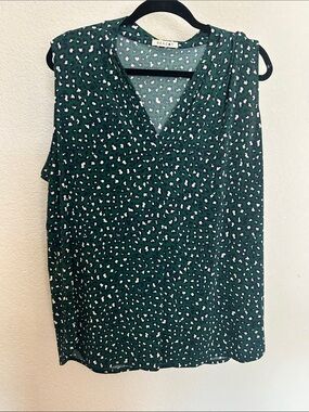 Beacon Dark Green V-Neck Sleeveless Printed Camisole